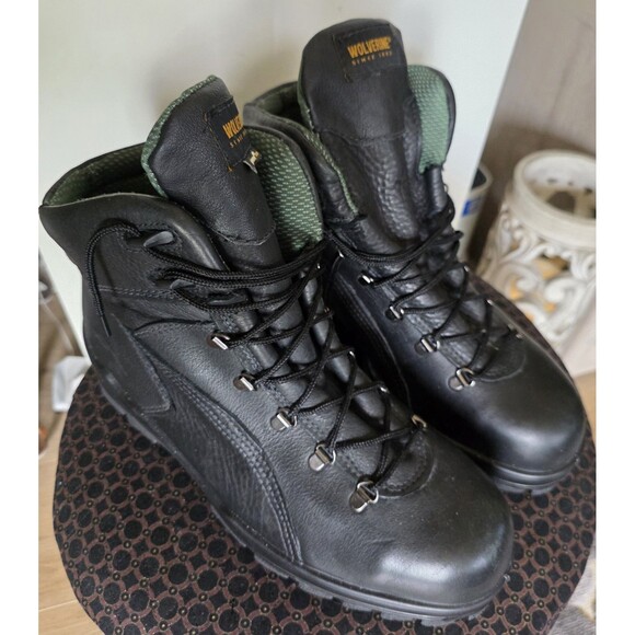 Nice WOLVERINE Steel-Toe Waterproof BlackLeatherShoe Work BOOTS 13W WornOnce EuC main image 6